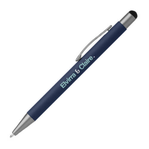 Bowie Soft Touch Stylus Metal Ballpens in Navy