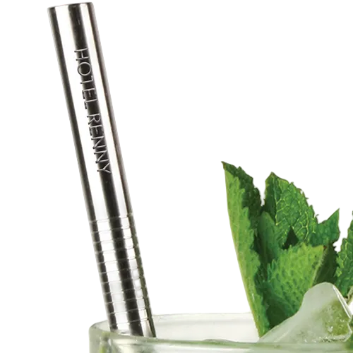 Promotional Reusable Drinking Straws with an engraved logo to 1 side from Total Merchandise