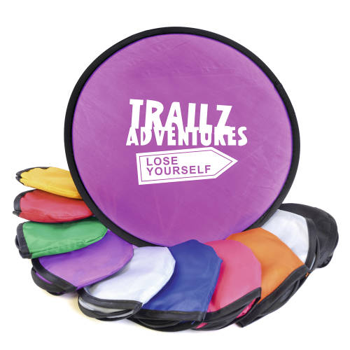 Promotional Foldable Nylon Flying Discs are available in 10 vibrant colours