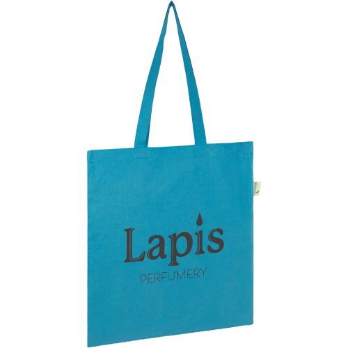 Promotional Seabrook Recycled 5oz Cotton Tote Bags in Bright Blue from Total Merchandise