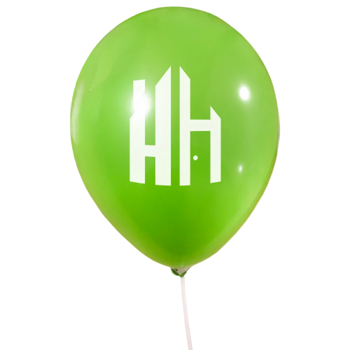 Green Promotional Balloons Printed With Corporate Logo
