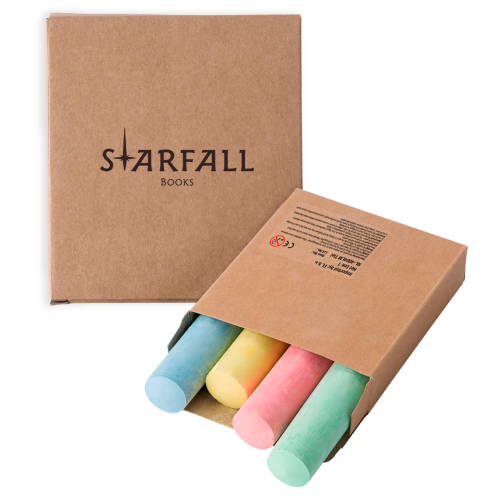 Promotional Set of Sidewalk Chalk in a natural coloured box printed with a logo by Total Merchandise