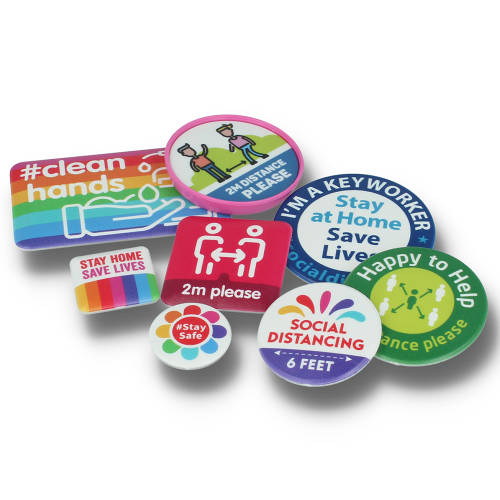 Full Colour Printed Badges For Social Distancing from Total Merchandise