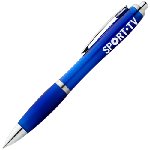 Nash Coloured Barrel Ballpens with Coloured Grip in Royal Blue/Royal Blue