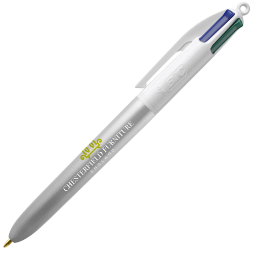 Promotional BiC Glacé Multi Colour Ink Pen in Silver Glacé/White with your logo from Total Merchandise