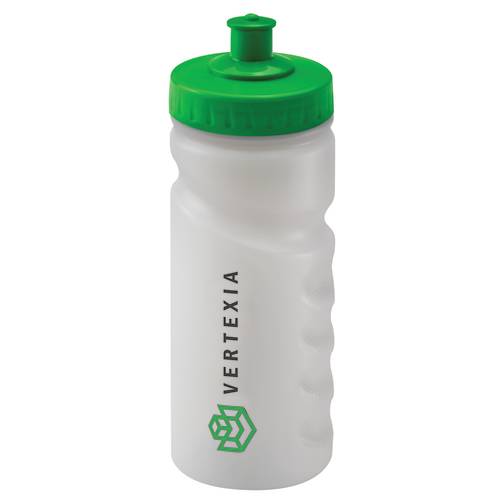 Promotional Bio Finger Grip Sports Bottles in Clear/Green colour with branding by Total Merchandise