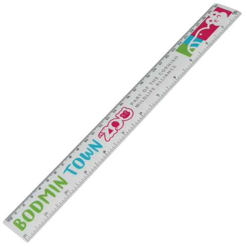 Branded 30cm Recycled Rulers in White printed full colour with your logo by Total Merchandise