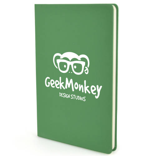 Promotional A5 Mole Notebook Lite in Green printed with your logo by Total Merchandise