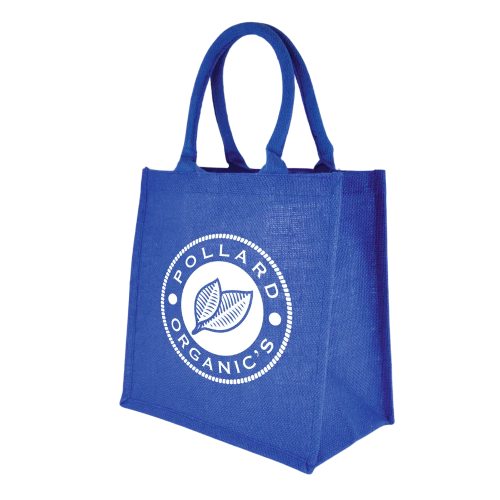 Branded Karg Jute Shopper Bag in royal blue printed with your logo by Total Merchandise