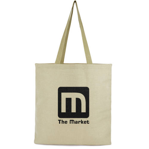 Promotional Echo Shopper Bag in Natural colour printed with your design by Total Merchandise