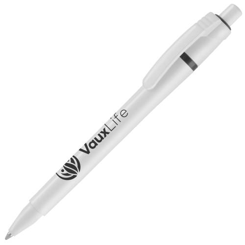 Branded Spirit Fossil Free Ballpens in White with printed design on barrel by Total Merchandise