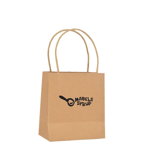 Custom printed Brunswick Small Paper Bag in Natural colour with printed logo by Total Merchandise
