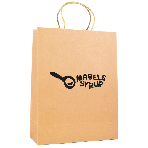 Promotional Brunswick Large Paper Bag in Natural colour printed with logo by Total Merchandise