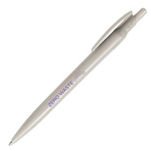 Printed Alessio Recycled PET Ballpoint Pens in Grey with a logo on barrel by Total Merchandise