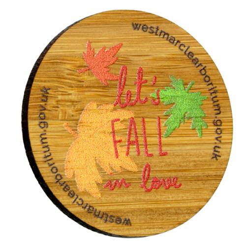 Branded Bamboo Fridge Magnets cut to any shape with full colour print by Total Merchandise