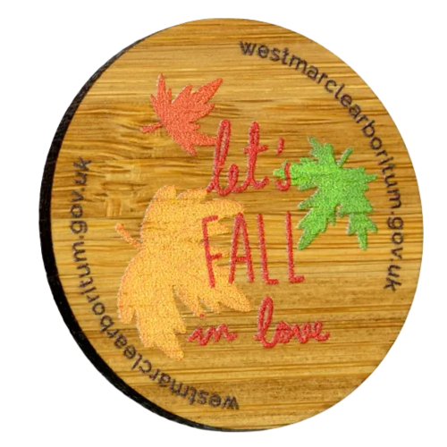 Branded Bamboo Fridge Magnets cut to any shape with full colour print by Total Merchandise