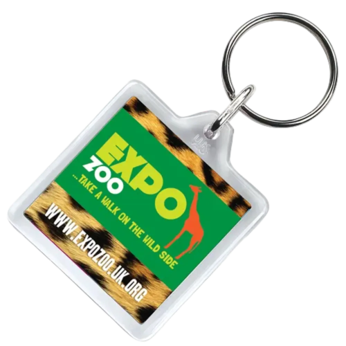 Full colour logo printed Square Keyring from Total Merchandise