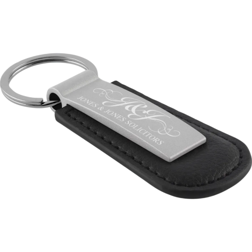Promotional Hades Keyrings in Silver/Black colour with engraved design by Total Merchandise