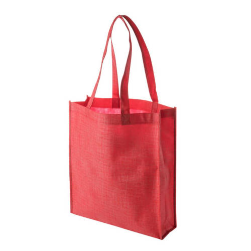 Promotional Kansas Non Woven Tote Bags in Red with a Printed Company Logo by Total Merchandise