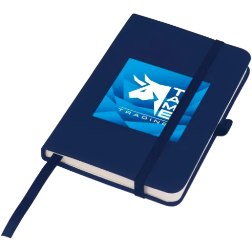 Promotional Mood Pocket Notebooks in navy blue with full colour printed design by Total Merchandise