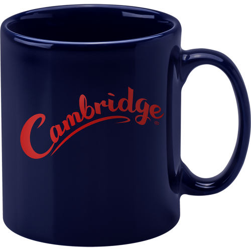 Promotional Cambridge Colour Mugs in Midnight Blue with spot colour logo by Total Merchandise