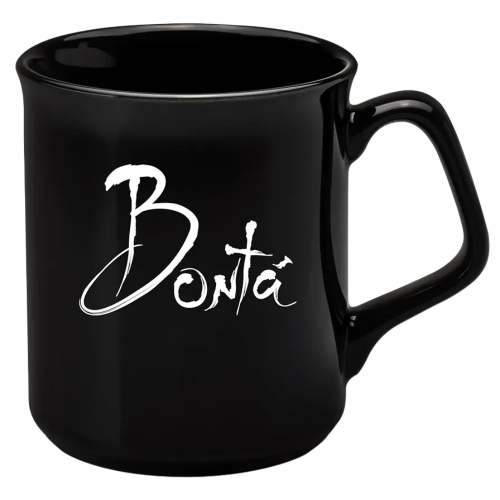 Custom printed Sparta Colour Mugs in black available from Total Merchandise