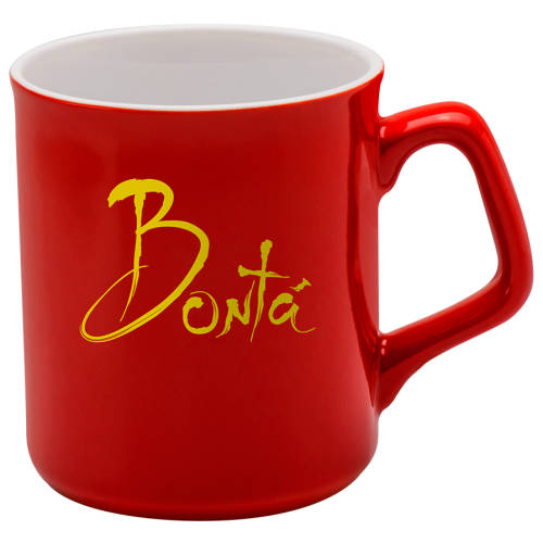 Custom printed Sparta Duo Mugs in red/white available from Total Merchandise