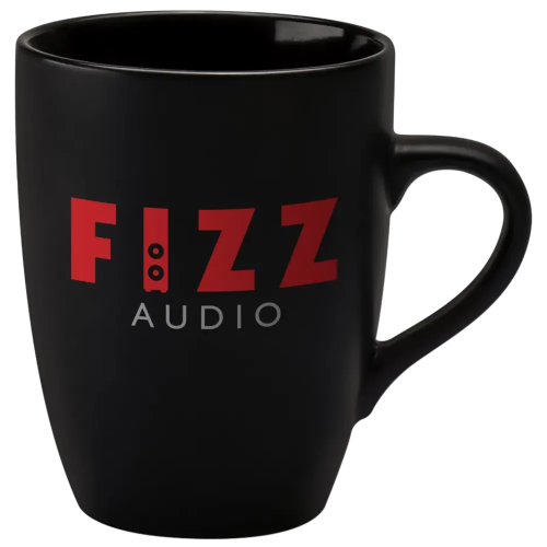 Promotional Marrow Mugs in Matt Black Printed with a Company Logo by Total Merchandise