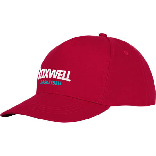 Promotional printed Hades 5 Panel Cotton Cap in Red from Total Merchandise