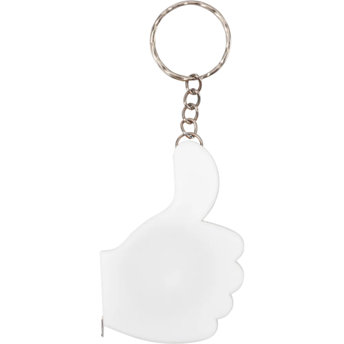 Personalised OK Tape Measure Keyring in white from Total Merchandise