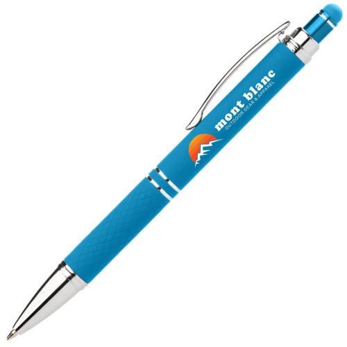 Custom Printed Phoenix Soft Stylus Pens in Bright Light Blue from Total Merchandise