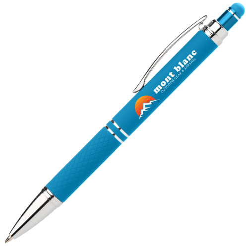 Custom Printed Phoenix Soft Stylus Pens in Bright Light Blue from Total Merchandise