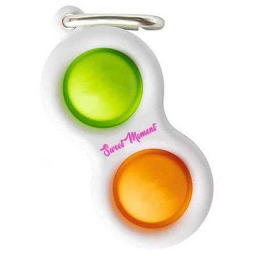 Custom Pop it Fidget Keyrings available in green/orange from Total Merchandise