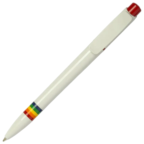 Custom-branded Tropic FT Pen with red pusher is spot or full colour printed by Total Merchandise