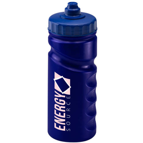 Promotional Finger Grip Sports Bottles in blue from Total Merchandise