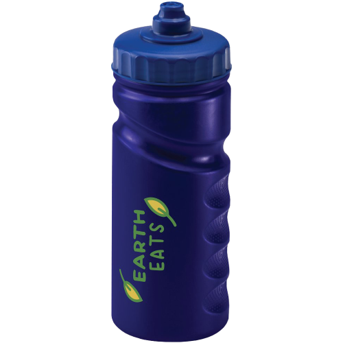 Promotional Finger Grip Sports Bottles in blue from Total Merchandise