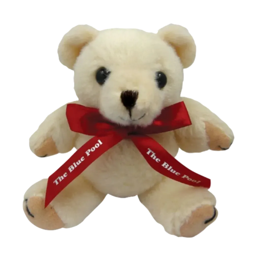Custom 5-inch Honey Bear with a bow is spot colour printed by Total Merchandise to show your logo.