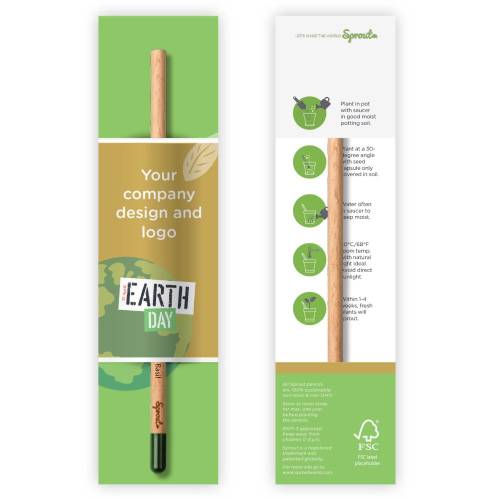 Promotional Express Sprout Pencil With Info Card available to customise both pencil and info card