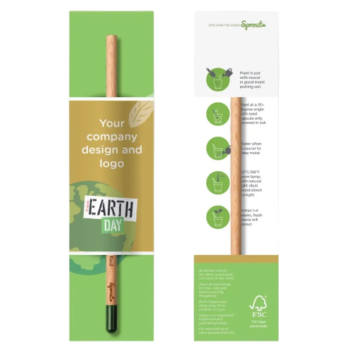 Promotional Express Sprout Pencil With Info Card available to customise both pencil and info card