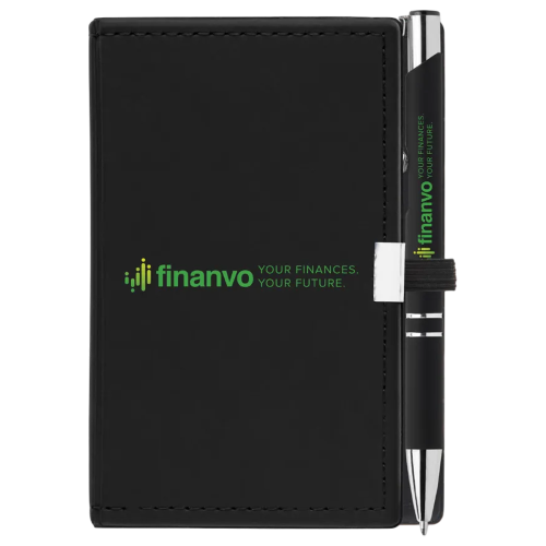 Custom Printed Note Caddy & Tres-Chic Pen Gift Set with a fully printed design by Total Merchandise