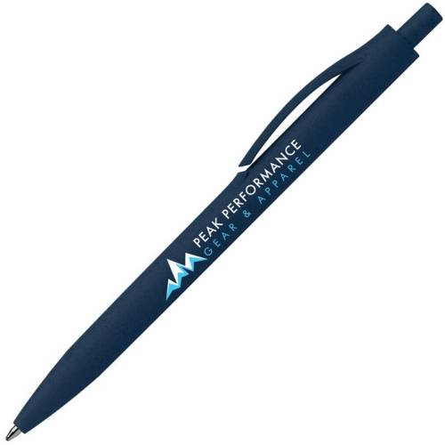 Branded Zen- Eco wheat Plastic Pen in Blue with a fully printed design from Total Merchandise-blue