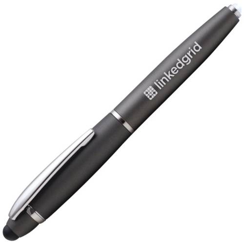 Branded Magalight Softy Stylus Pen With An Engraved Design From Total Merchandise in Gunmetal