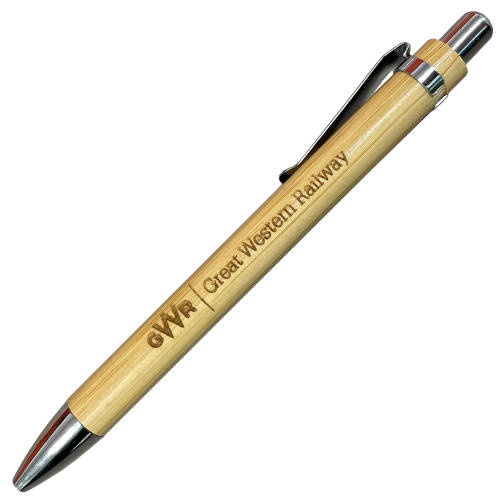 Custom Bamboo Ballpoint Pen With An Engraved Design From Total Merchandise