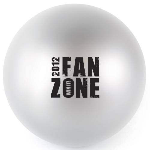 Promotional Printed Stress Ball Basic in Silver with a printed design from Total Merchandise