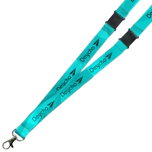 15mm 2 Point Break Full Colour Lanyards in White