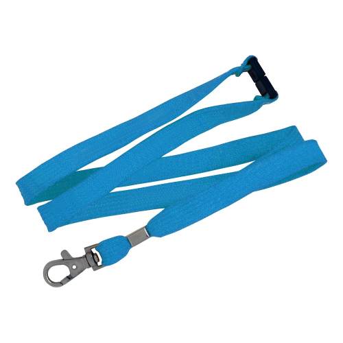 Custom 12mm Tubular Bootlace Lanyards in light blue from Total Merchandise