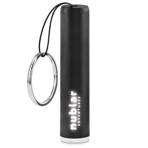 Promotional Torch Keyring with a branded design from Total Merchandise - Black