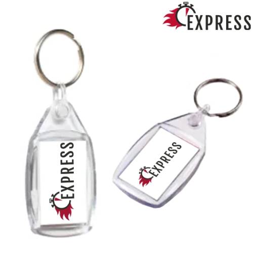 Custom branded Total Express Keyring with a full-colour design from Total Merchandise