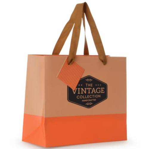 Custom-branded Cavalla Paper Gift Bags with a printed design from Total Merchandise - Amber