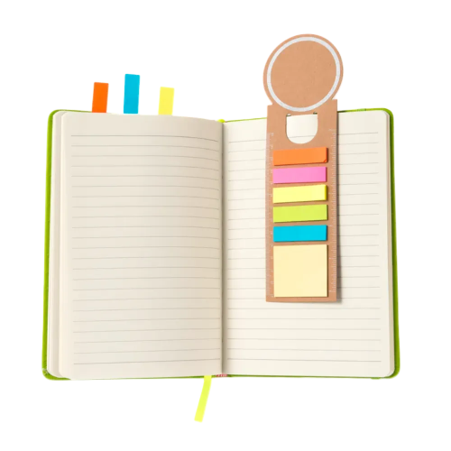 Sticky Note Bookmarks in use from Total Merchandise - Brown